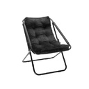 Padded Steel-Frame Relax Chair - Black