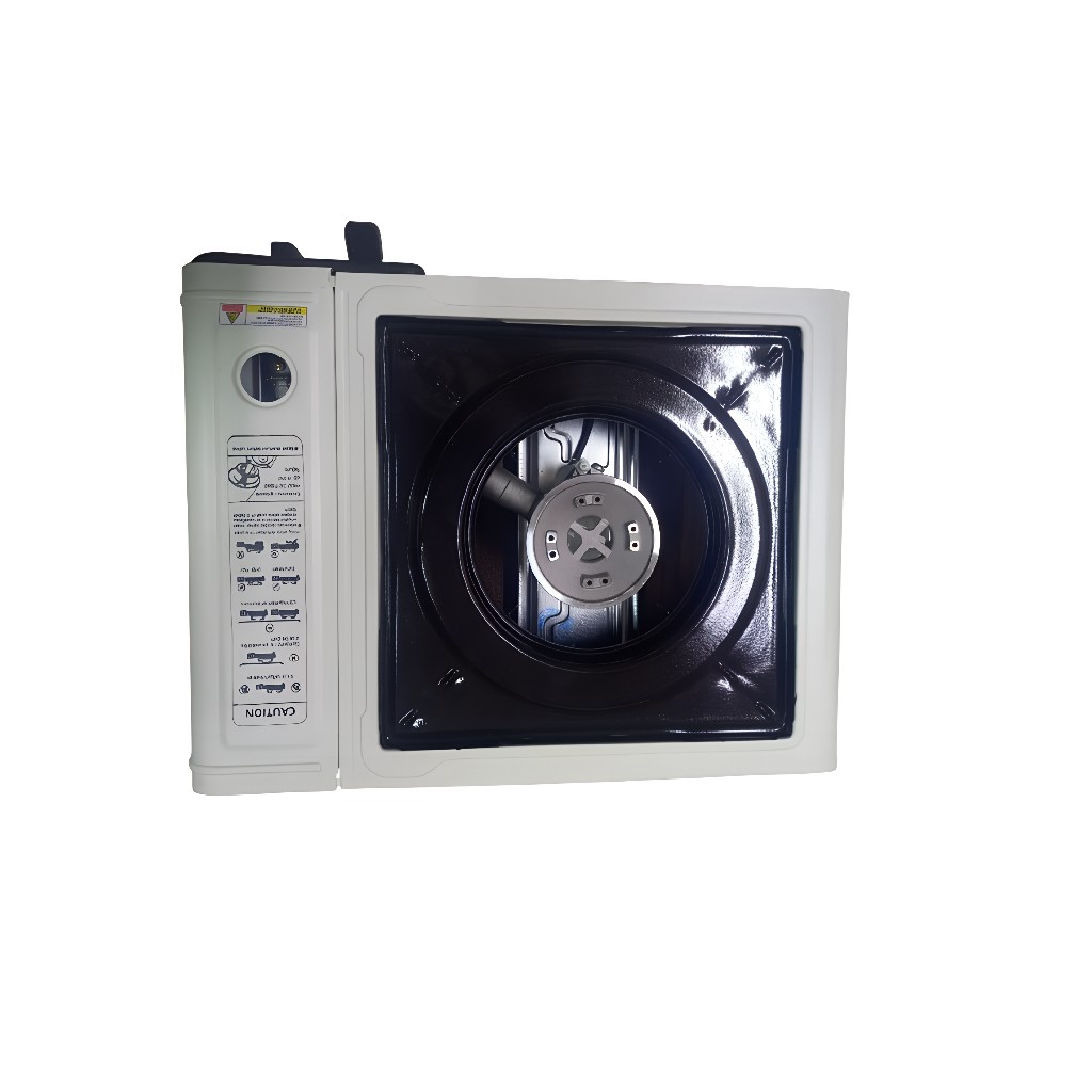 Single-Burner Gas Stove with Control Knob - White