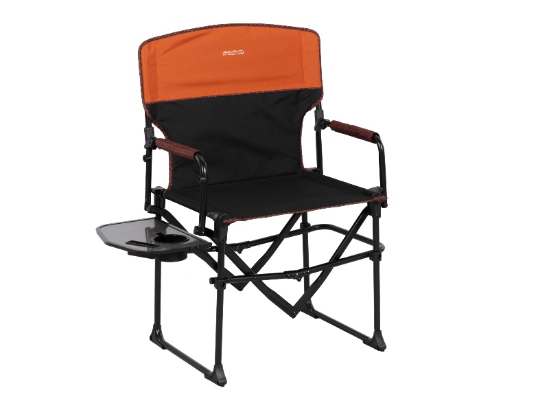 Directors Folding Chair with Side Table - Orange/Black