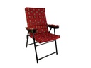 CUSHION FOLDING CHAIR WITH ARMREST - RED