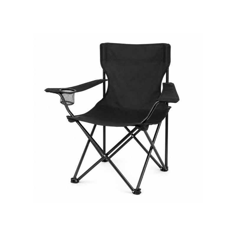 Folding Chair with Cup Holder - Black - Model 4