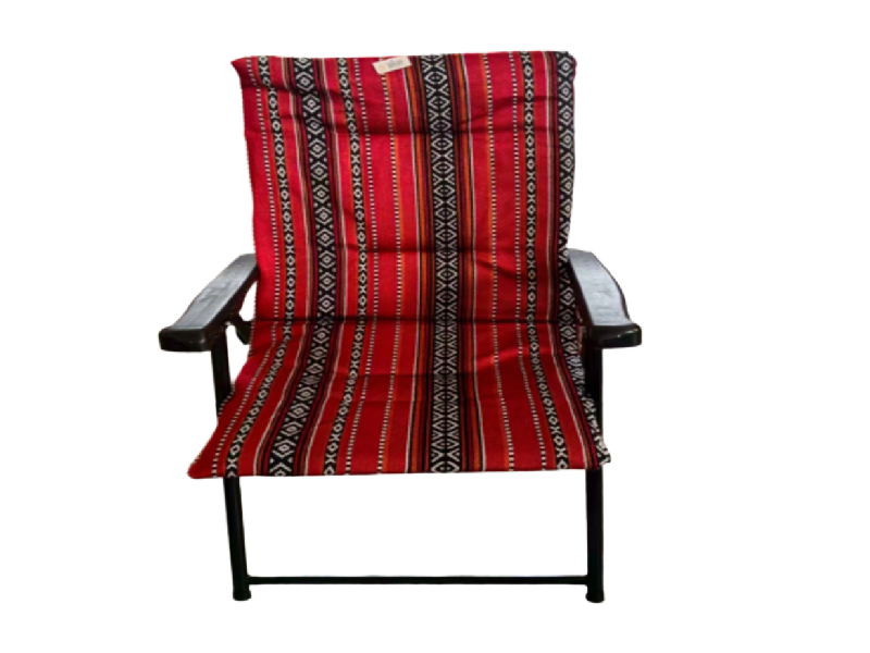 Luxury Folding Chair with Sadu Pattern - Red