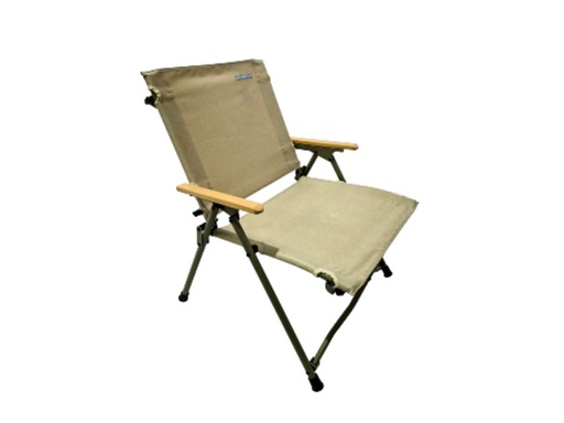 [CMI-PIF221] FOLDING CHAIR WITH WOOD-ARM, BEIGE