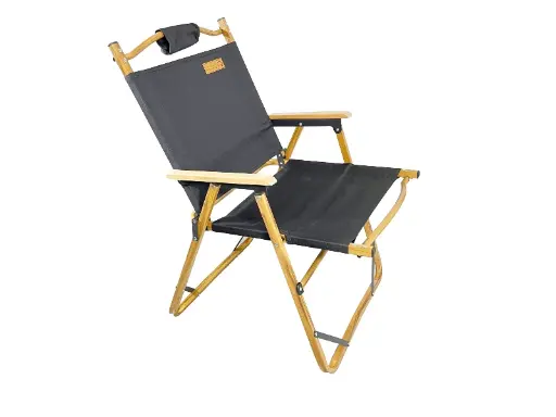[CMI-PIF224] Wood-Grain Aluminum Folding Chair - Black